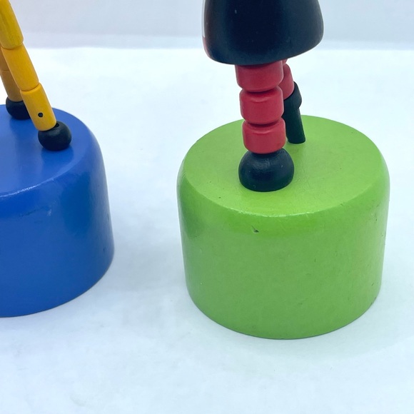 Set of 3 Vintage Wooden Dance Push Thumb Finger Puppet - Picture 3 of 6